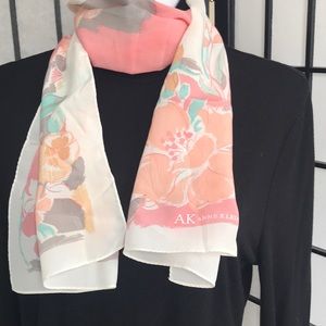 Vintage Pink Anne Klein Silk Scarf